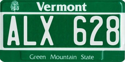 VT license plate ALX628