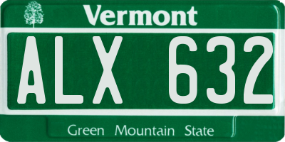 VT license plate ALX632