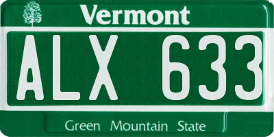 VT license plate ALX633