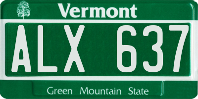 VT license plate ALX637