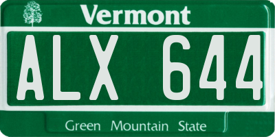VT license plate ALX644