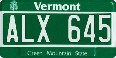 VT license plate ALX645