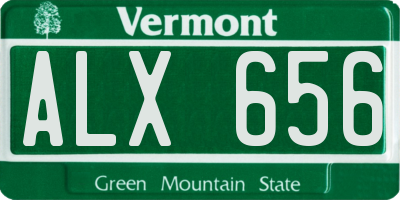 VT license plate ALX656