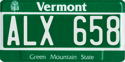 VT license plate ALX658