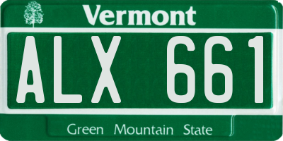 VT license plate ALX661