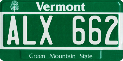 VT license plate ALX662
