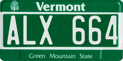 VT license plate ALX664