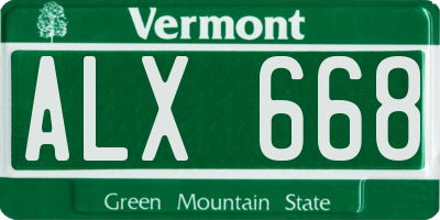VT license plate ALX668
