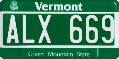 VT license plate ALX669