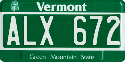 VT license plate ALX672