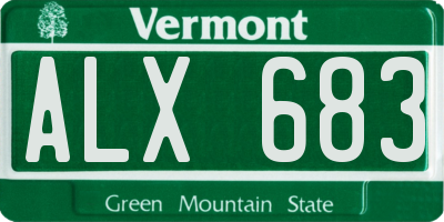 VT license plate ALX683