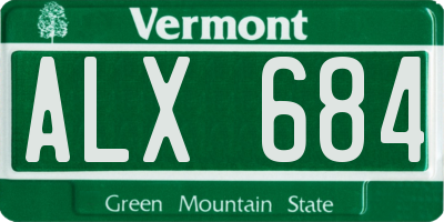 VT license plate ALX684