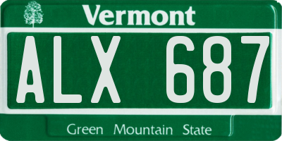 VT license plate ALX687