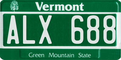 VT license plate ALX688