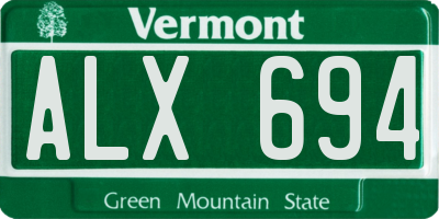 VT license plate ALX694
