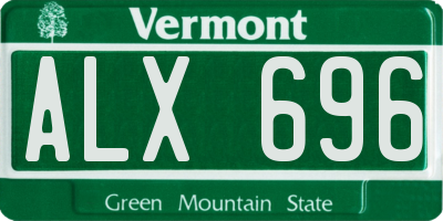 VT license plate ALX696