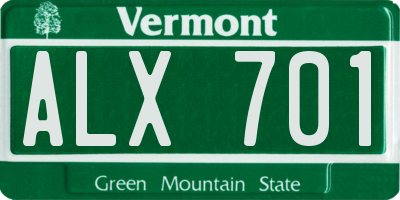 VT license plate ALX701
