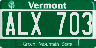 VT license plate ALX703