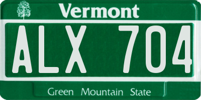 VT license plate ALX704