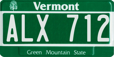 VT license plate ALX712