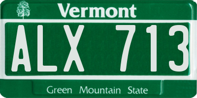 VT license plate ALX713