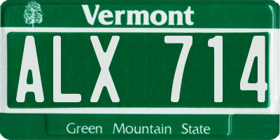 VT license plate ALX714