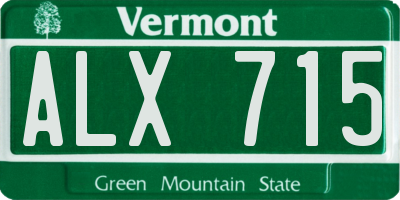 VT license plate ALX715