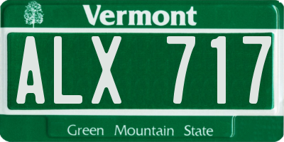 VT license plate ALX717