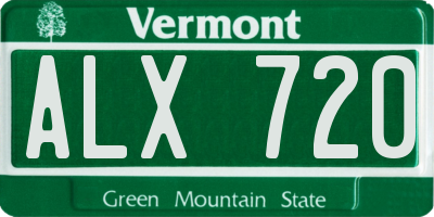 VT license plate ALX720