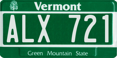 VT license plate ALX721