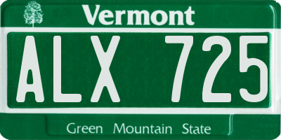 VT license plate ALX725