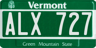 VT license plate ALX727