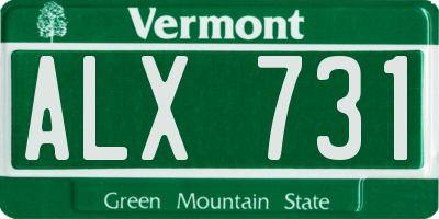 VT license plate ALX731