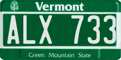 VT license plate ALX733