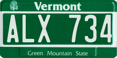 VT license plate ALX734