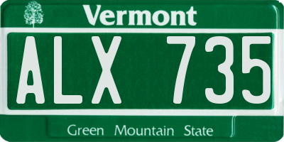 VT license plate ALX735