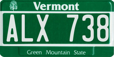 VT license plate ALX738