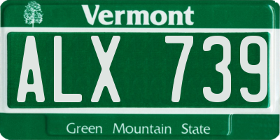 VT license plate ALX739
