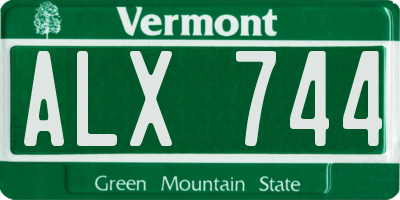 VT license plate ALX744
