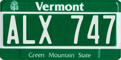 VT license plate ALX747