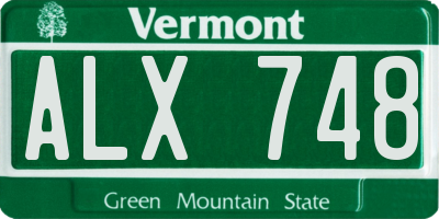 VT license plate ALX748