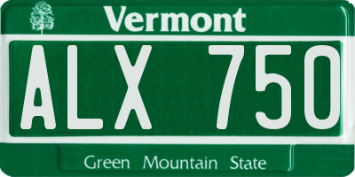 VT license plate ALX750