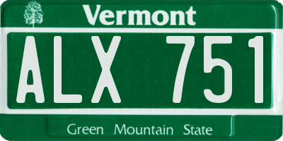 VT license plate ALX751