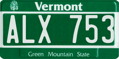 VT license plate ALX753