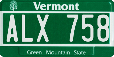 VT license plate ALX758