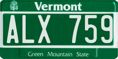 VT license plate ALX759