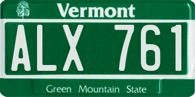 VT license plate ALX761