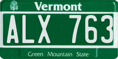 VT license plate ALX763