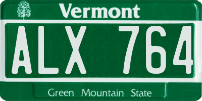VT license plate ALX764