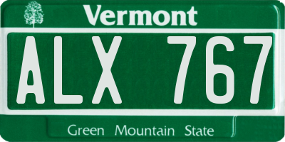 VT license plate ALX767
